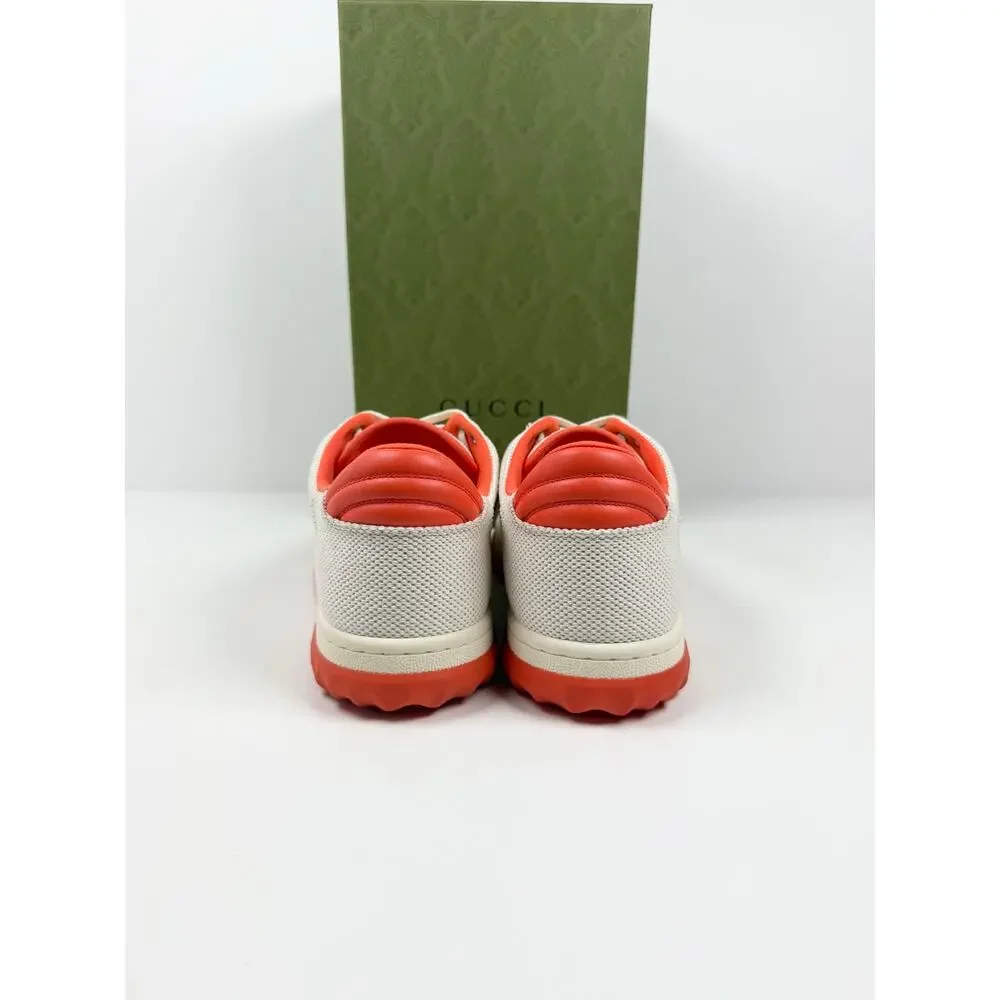 Size 8US - Gucci MAC80 White Orange Sneakers NEW